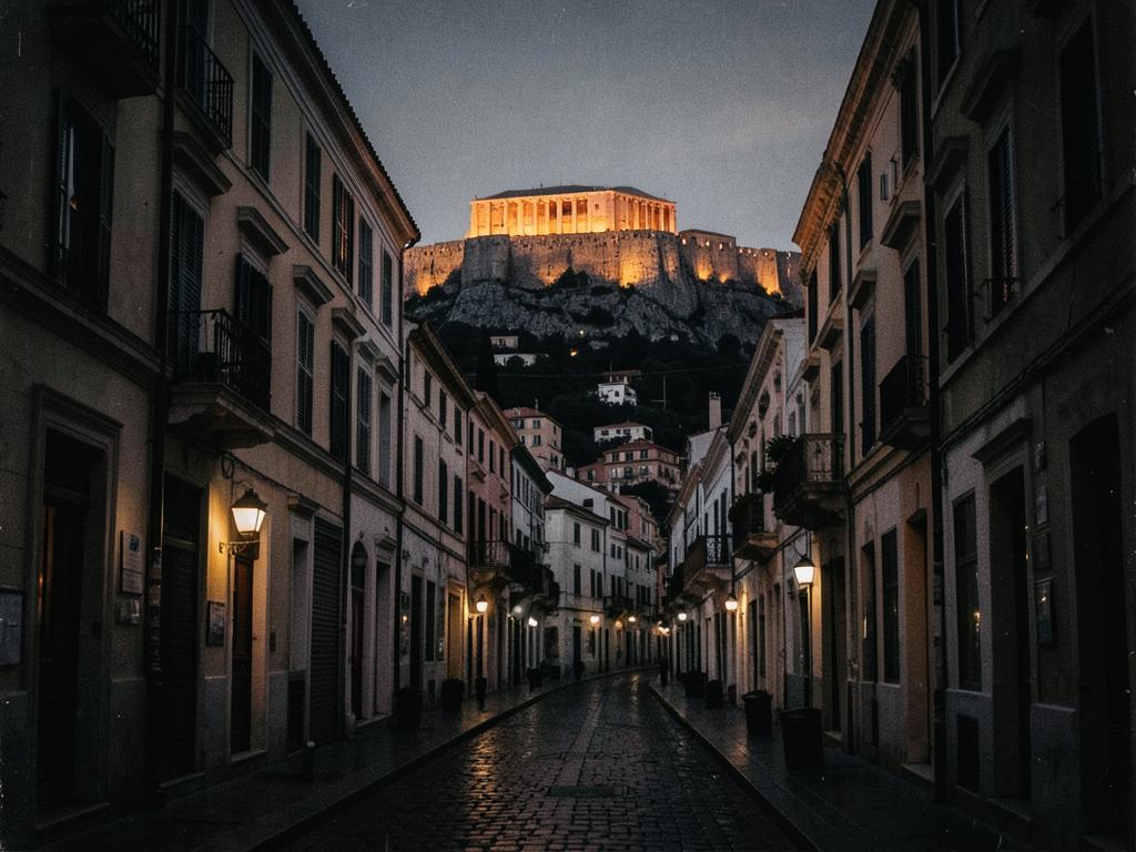 Athens, Greece at dusk