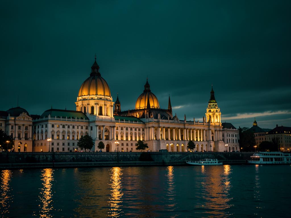 Budapest, Hungary at dusk
