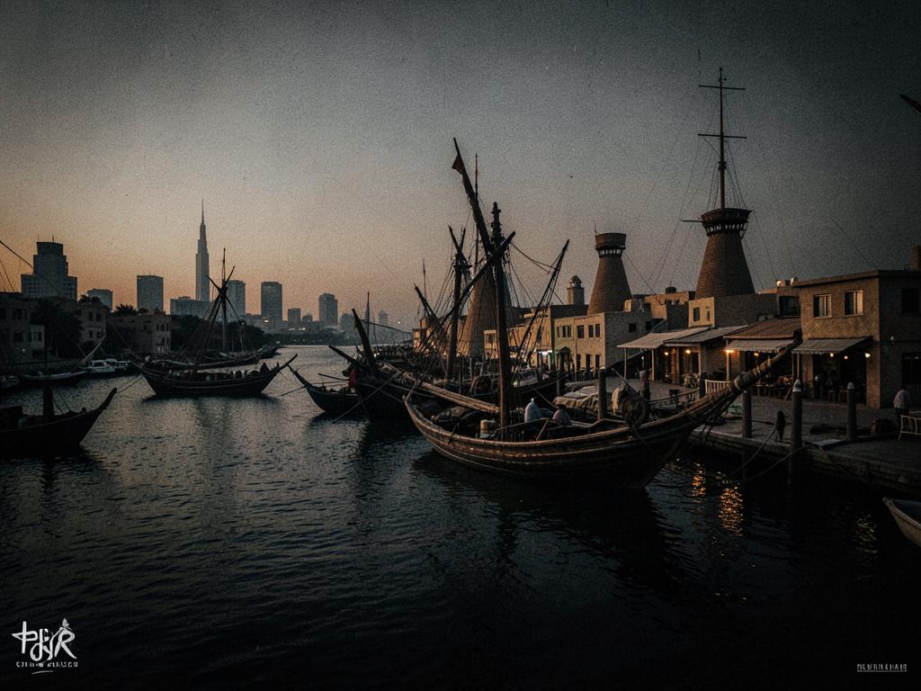 Dubai, United Arab Emirates at dusk