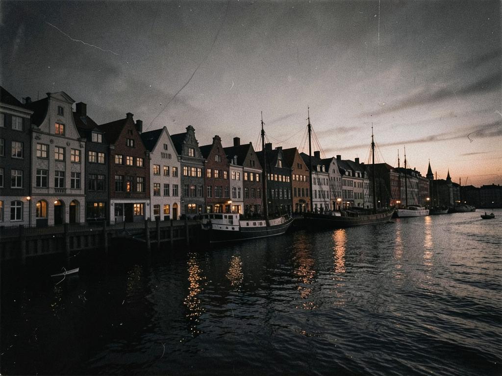 Gdańsk, Poland at dusk