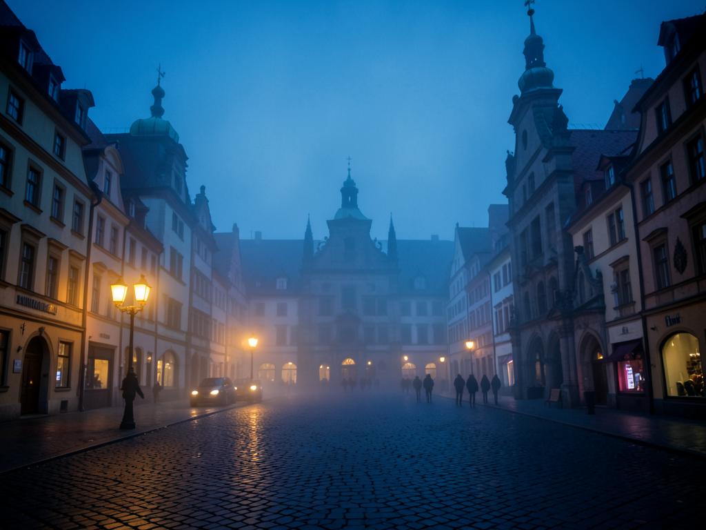 Kraków, Poland at dusk