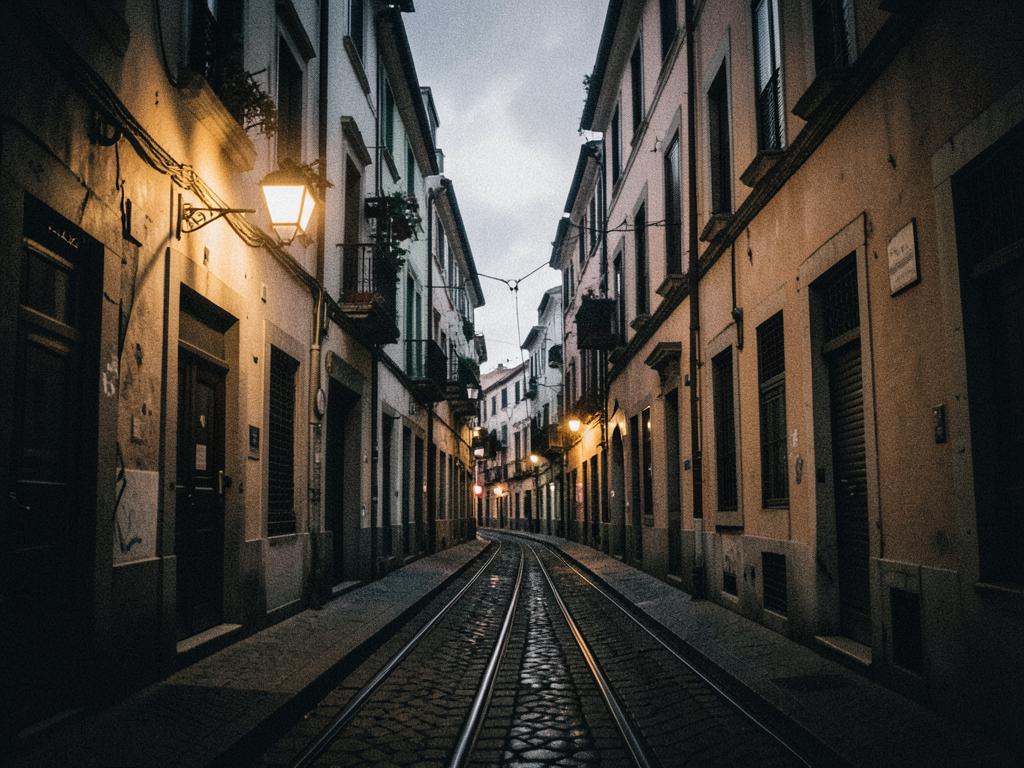 Lisbon, Portugal at dusk