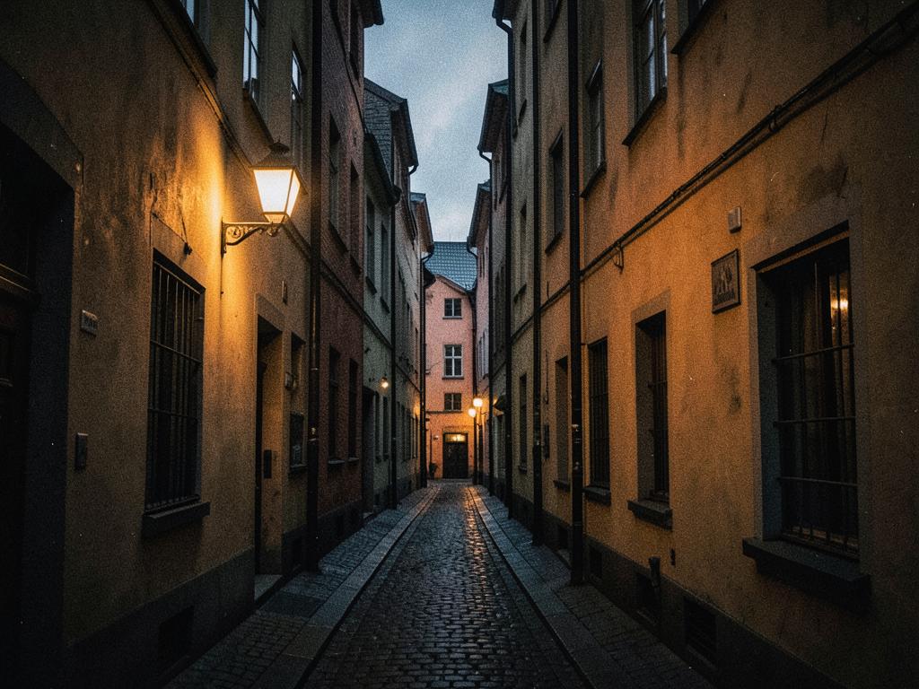 Stockholm, Sweden at dusk