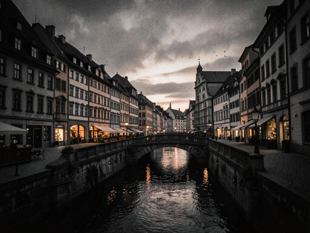 Wrocław, Poland at dusk